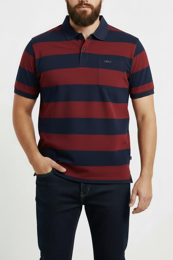 Mens Eagle Stripe Golfers Nvy/Burg