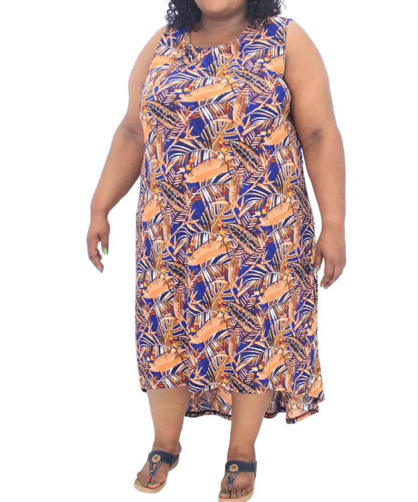 Eagle Clothing Plus Size Big Tall Ladies Printed High Low Maxi Dress EagleClothingSA