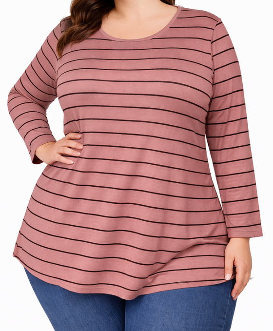 Ladies Stripe Polyspan Tee