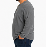 Mens LS Henley Tee Black