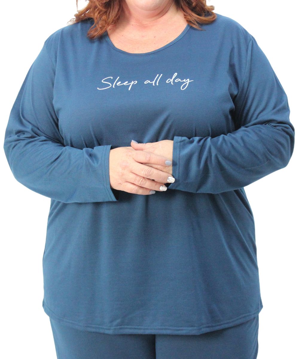 Ladies Long Sleeve Sleep All Day PJ Top