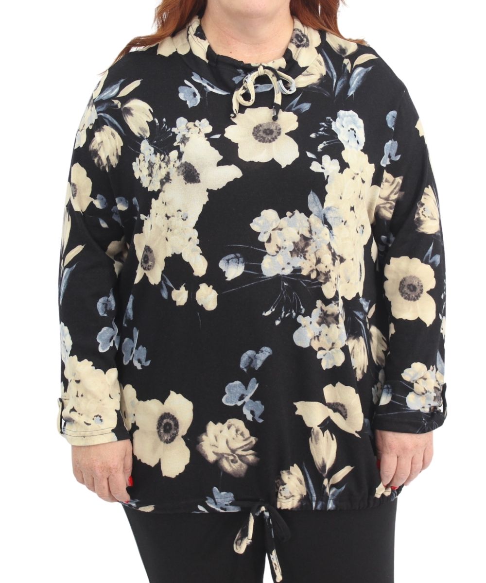 Ladies Printed Funnel Neck Top