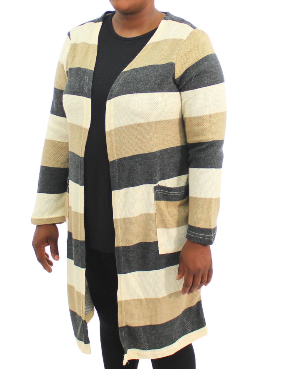 Ladies Stripe Cardigan