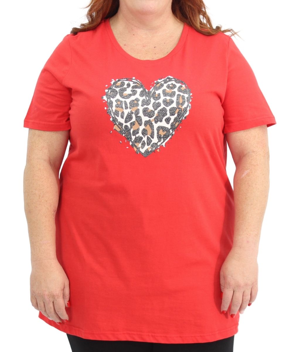 Ladies Printed Heart Design Tee