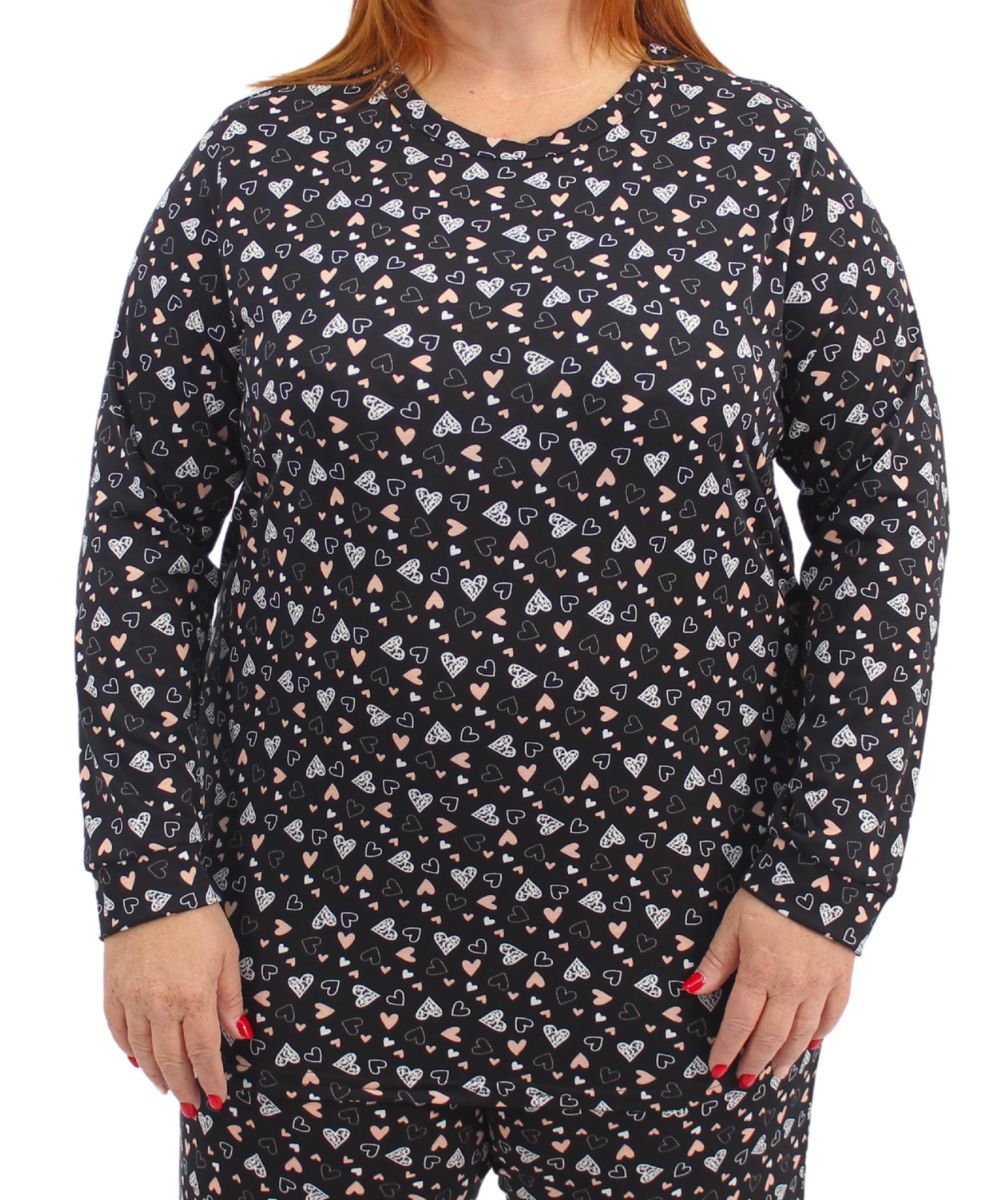 Ladies Heart Detail PJ Top