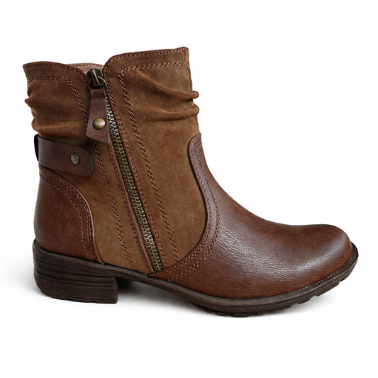 Ladies Zip Ankle Boot Tan
