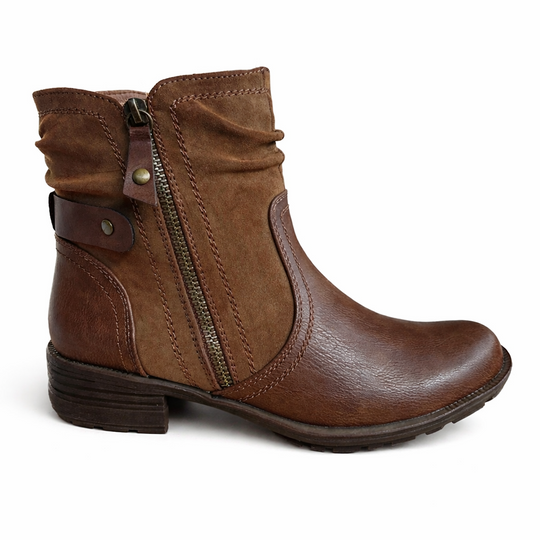 Ladies Zip Ankle Boot Tan