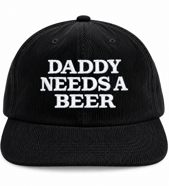 Mens 6 Panel Cap Daddy Needs A Beer