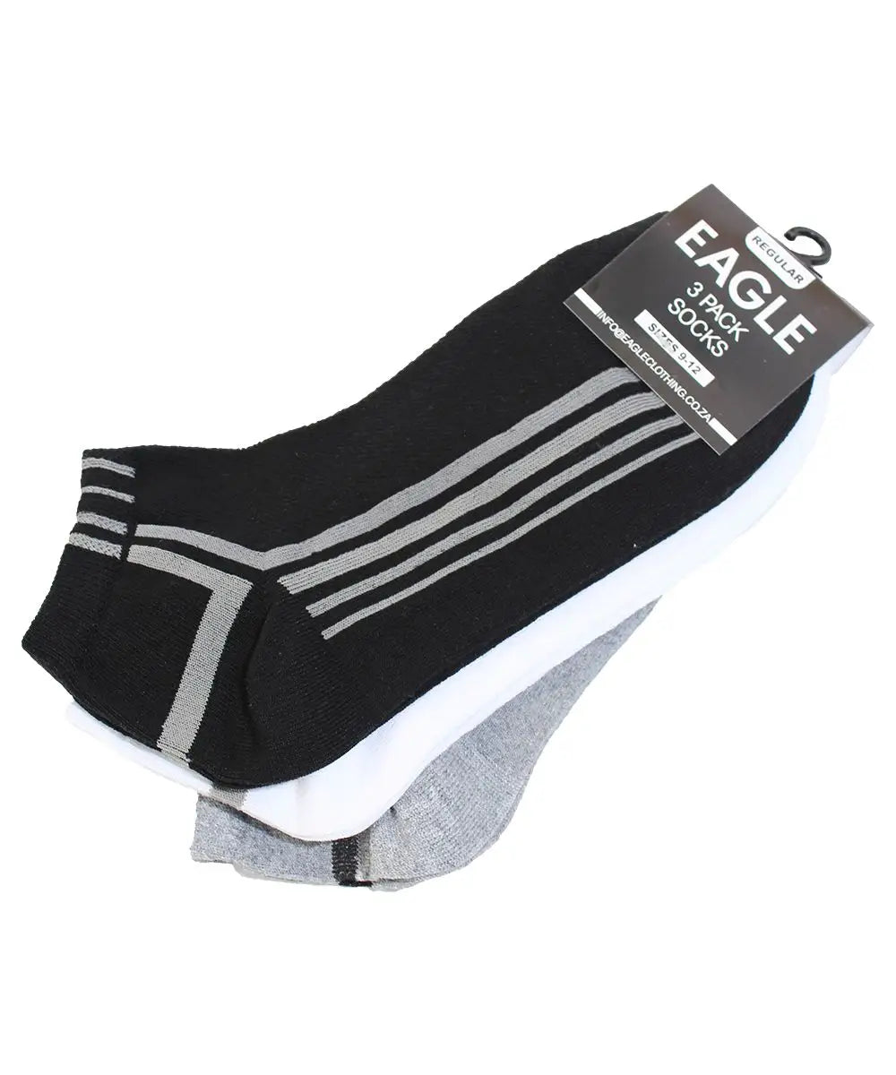 3 Pack Low Cut Cushion Stripe Socks | R159.90 Eagle Clothing Plus Size Big & Tall