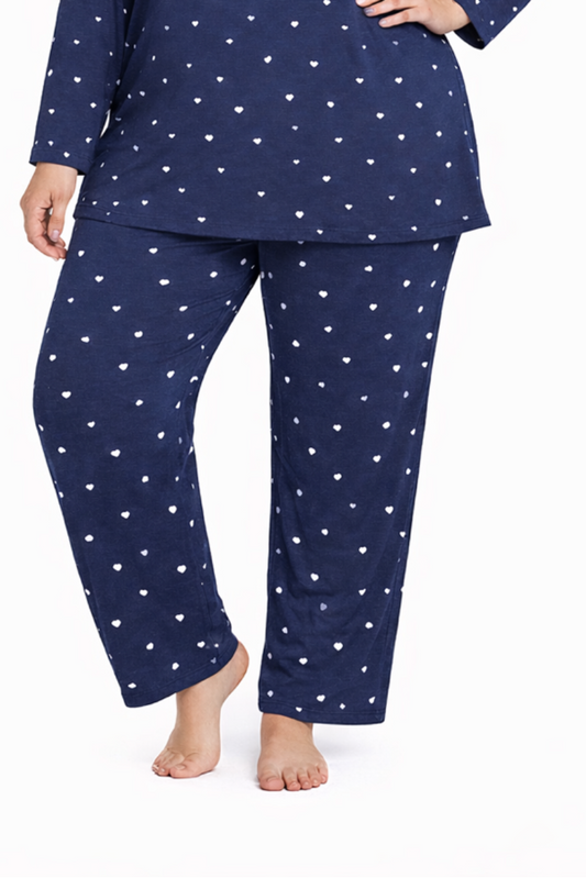 Ladies Heart Print PJ Pants