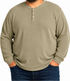 Mens LS Henley Tee Olive