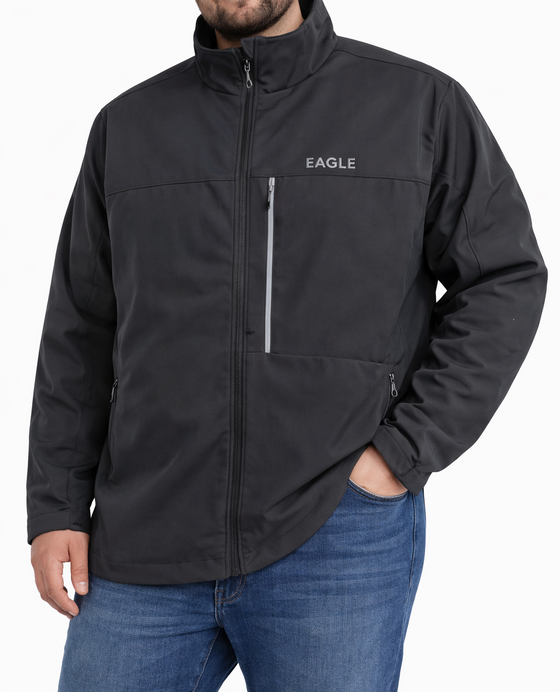 Mens Eagle Hood Soft Shell Jckt Black