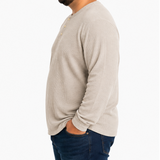 Mens LS Henley Tee Brown