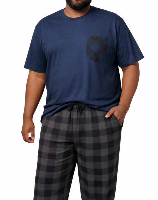 Mens Patch PJ Top Navy