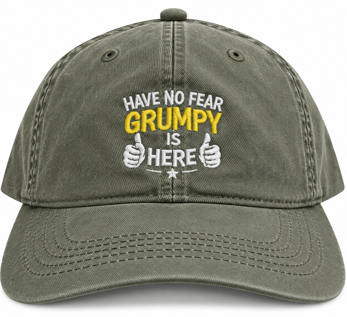 Mens 6 Panel Cap Grumpy Is Here