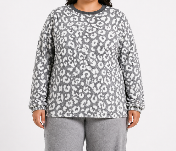 Lds Printed Fleece PJ Top