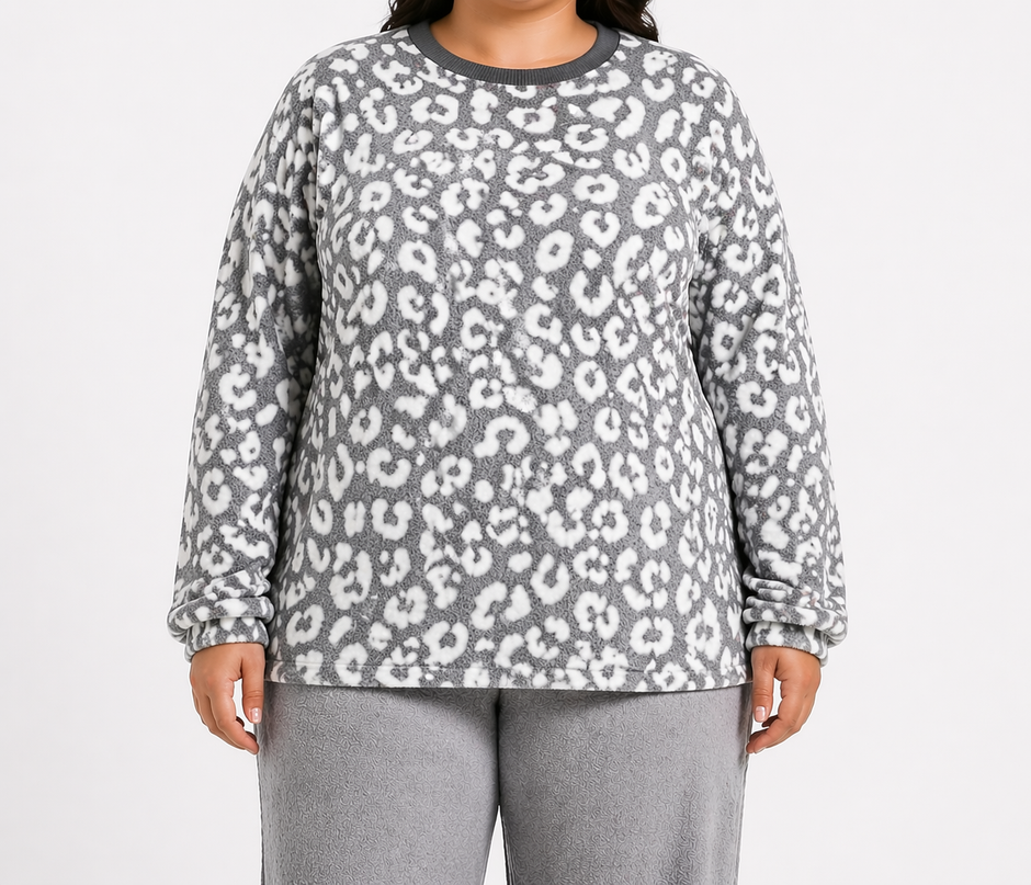 Lds Printed Fleece PJ Top
