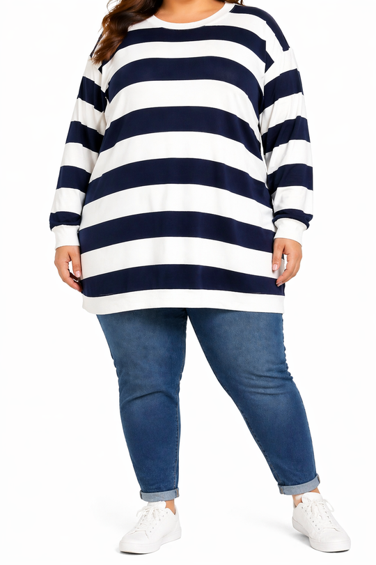 Lds Stripe TrackTop Rib Cuff/Hem