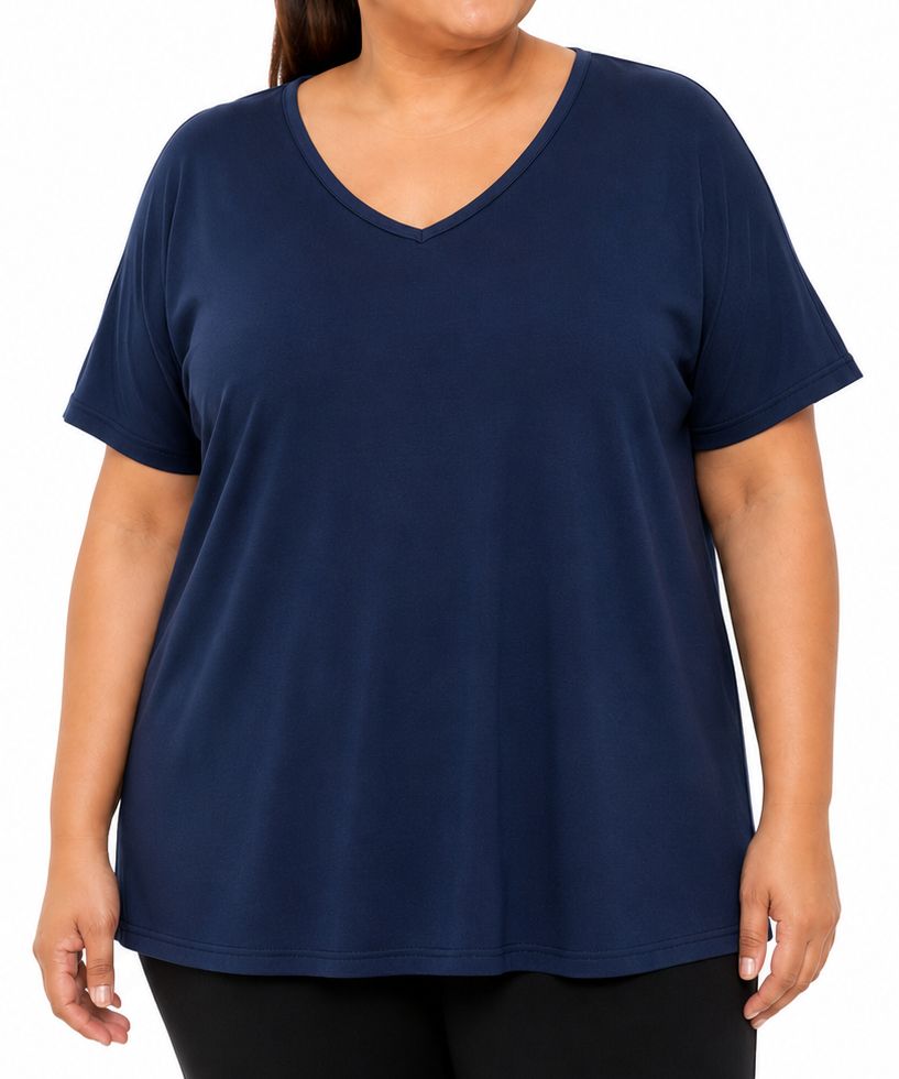 Ladies Plain VNeck Tee