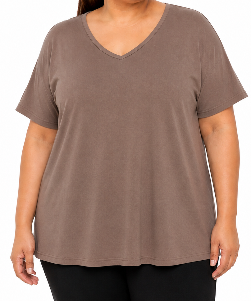 Ladies Plain VNeck Tee
