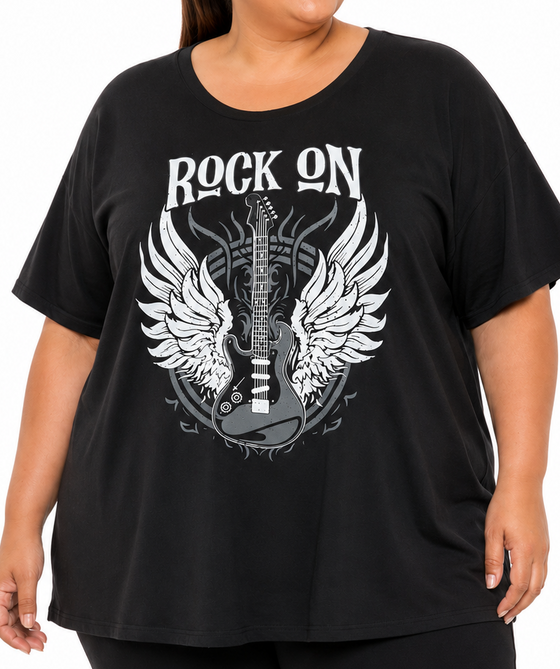 Ladies Printed Rock n Roll Tee