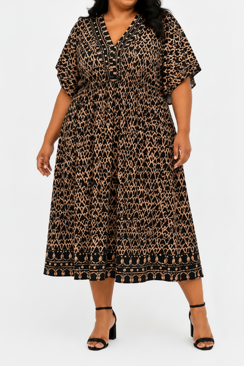 Ladies Printed Kaftan Dress