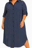 Ladies Stripe Shirtdress