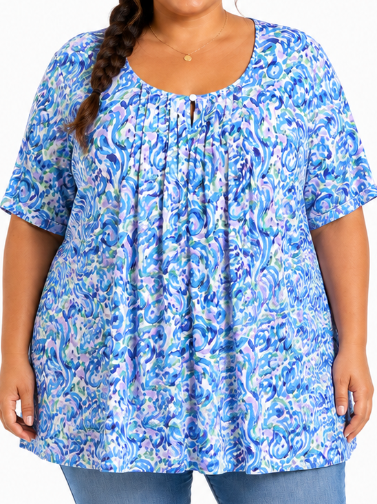 Lds Printed Pleat Tunic
