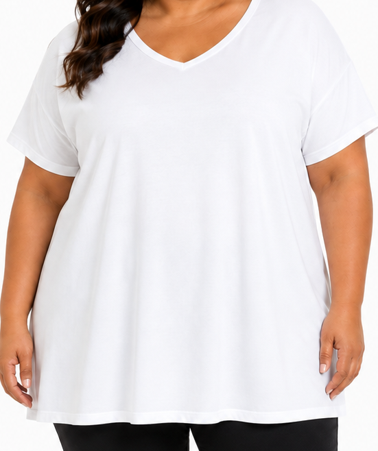 Lds Plain VNeck Tee