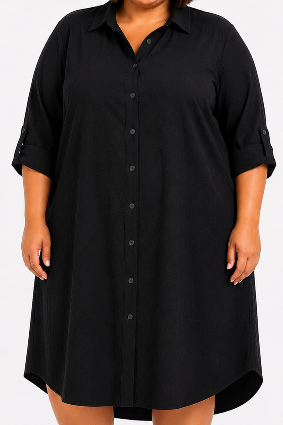 Lds Plain Ghost Voile Collar Shirt