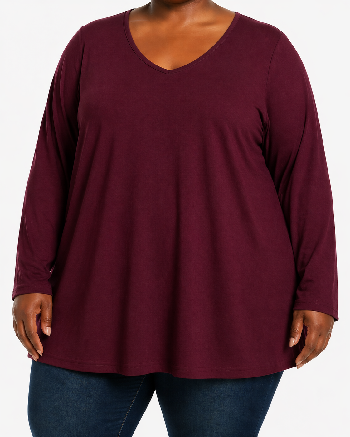 Long Sleeve Burgundy Tee