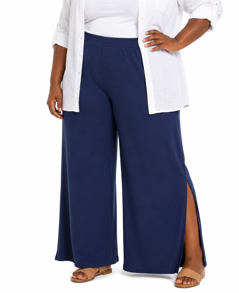 Ladies Rayon Nylon Pants Dnm Blue