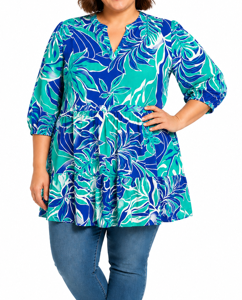 Ladies Printed VNeck Tunic