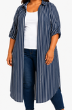 Ladies Stripe Shirtdress