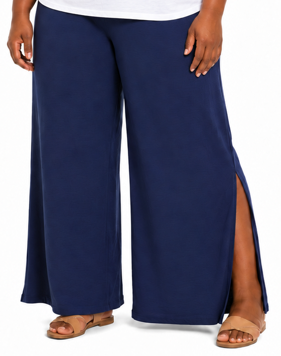 Ladies Rayon Nylon Pants Dnm Blue