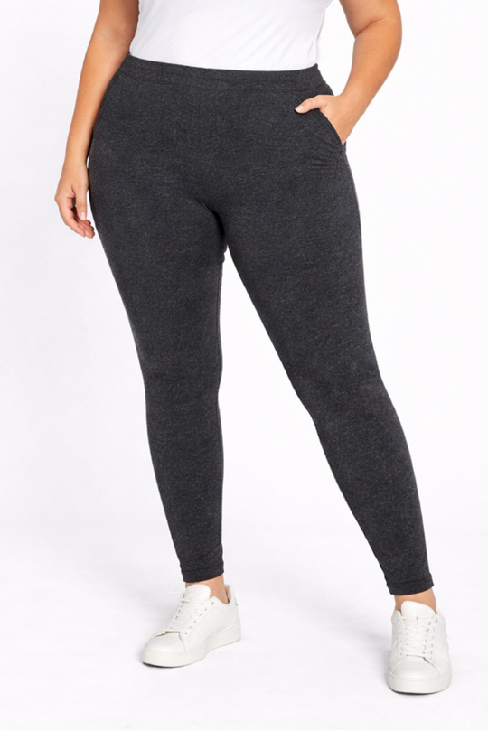 Ladies Plain Ponti Leggings charc