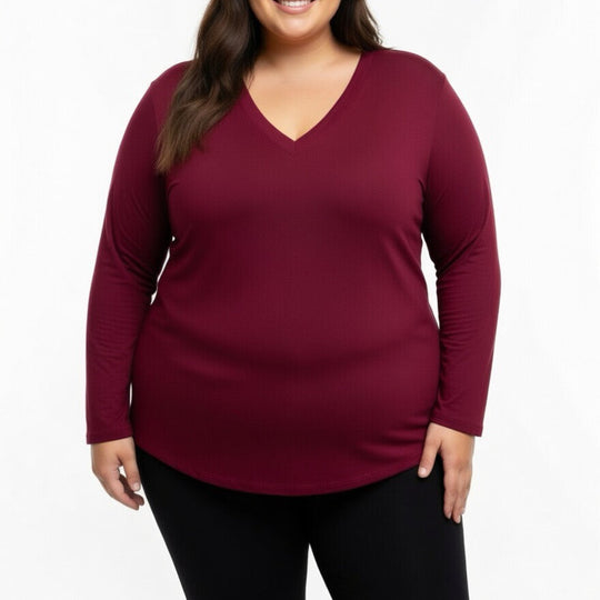 Ladies Plain LSlve Tee Burg