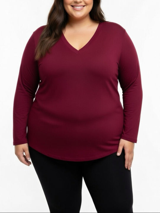 Ladies Plain LSlve Tee Burg