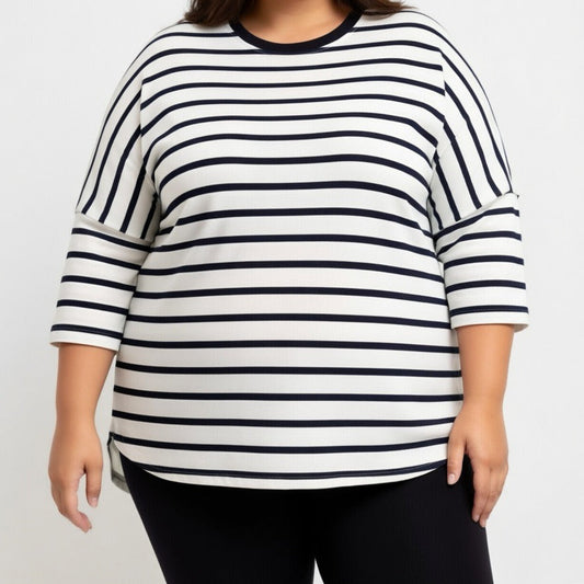 Ladies Stripe Dolman Top