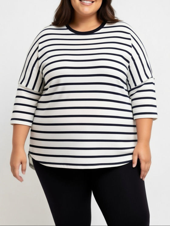 Ladies Stripe Dolman Top