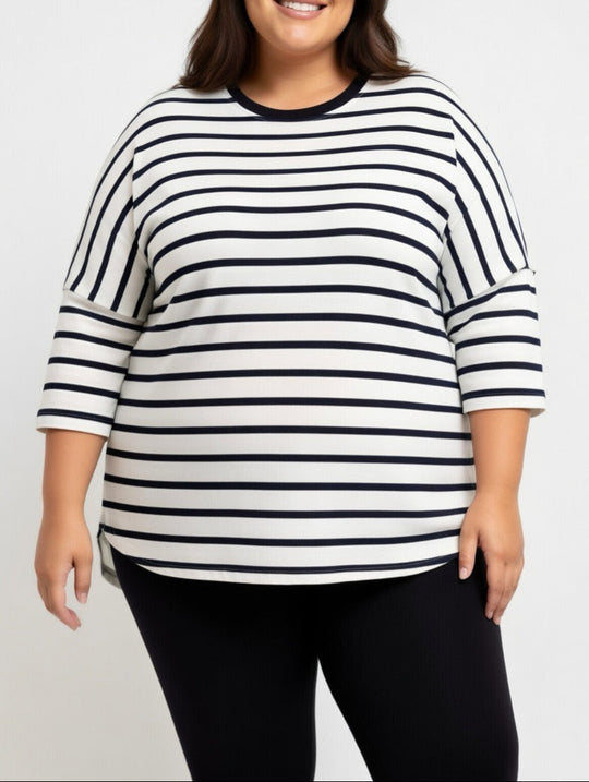 Ladies Stripe Dolman Top