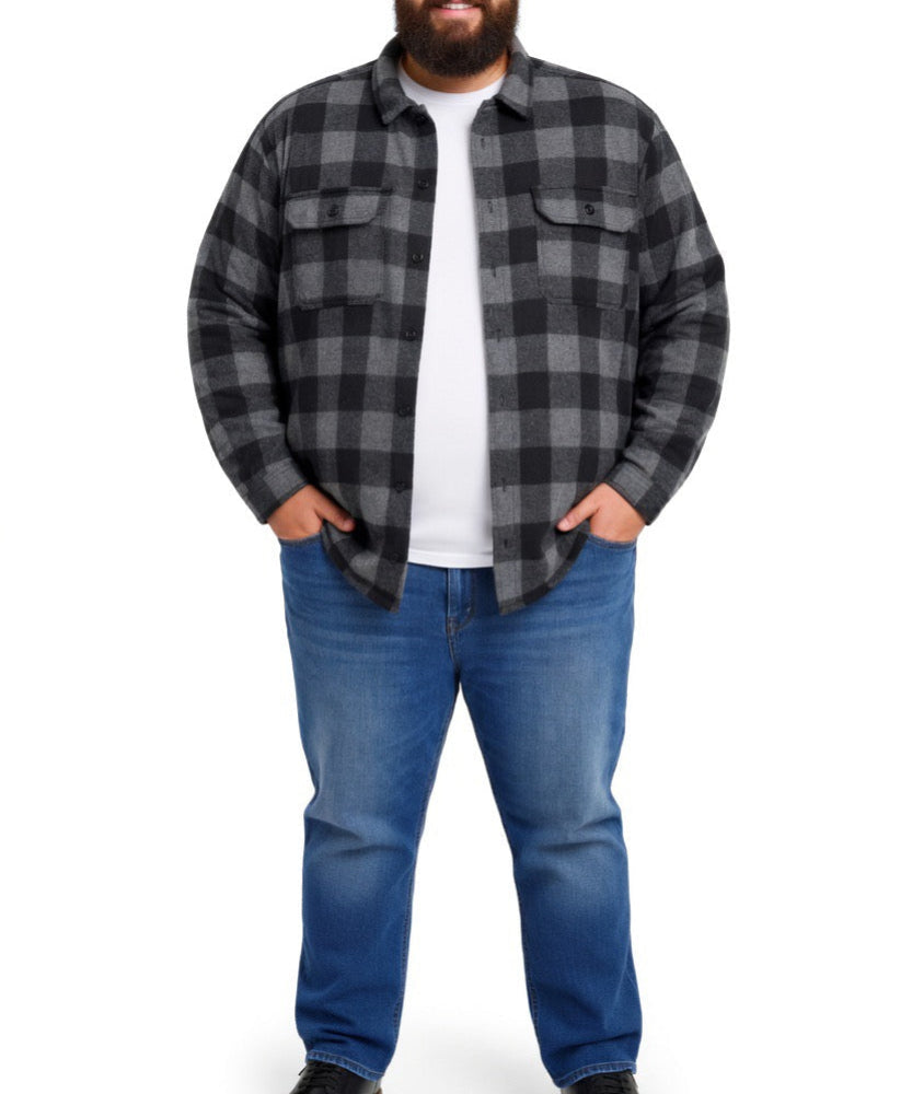 Mens Eagle Fleece Shirt Blk/Grey