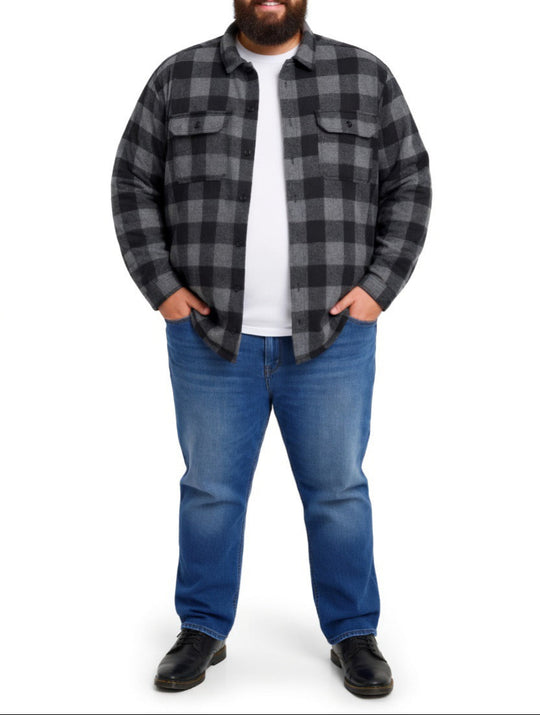 Mens Eagle Fleece Shirt Blk/Grey