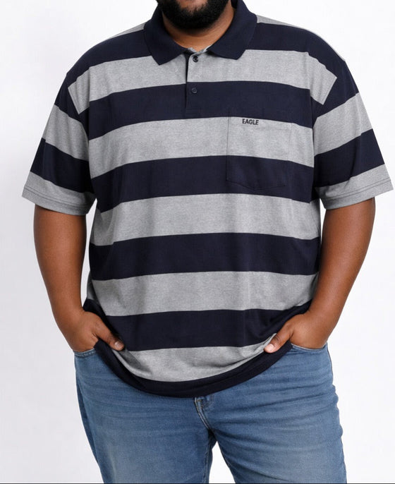 Mens Eagle Stripe Golfers Nvy/Grey