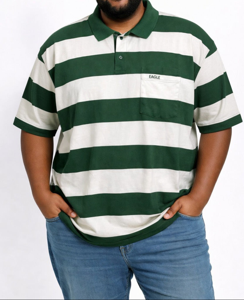 Mens Eagle Stripe Golfers Sage/Cream