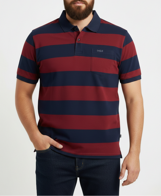 Mens Eagle Stripe Golfers Nvy/Burg