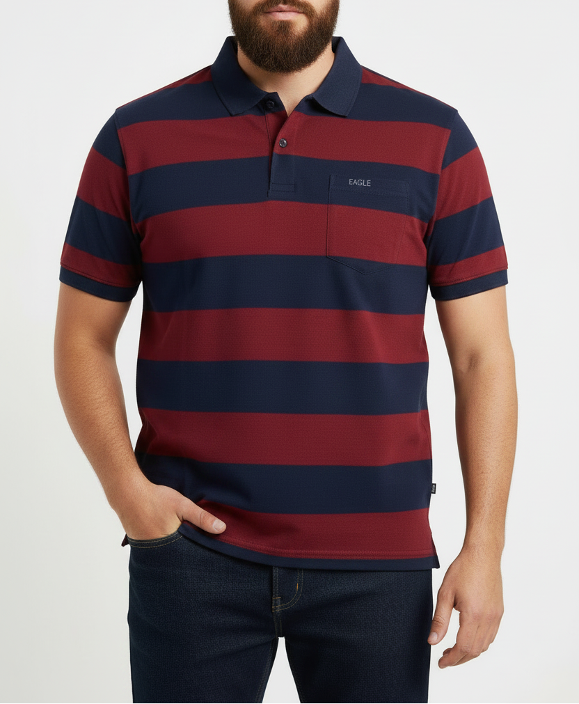 Mens Eagle Stripe Golfers Nvy/Burg