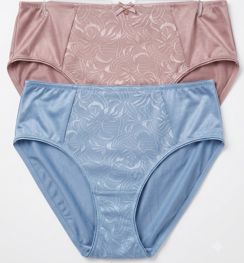 Ladies 2 Pack Hi Leg Underwear