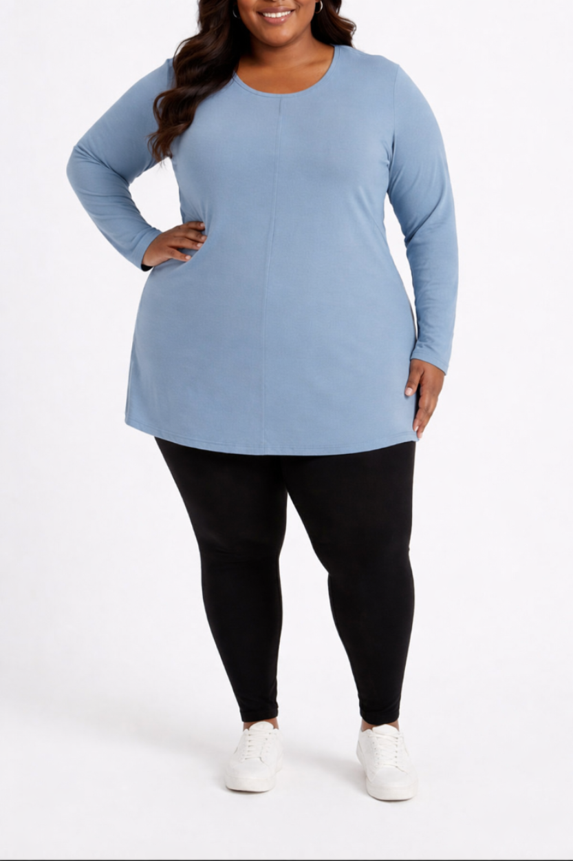 Ladies Plain Front Pleat Tunic