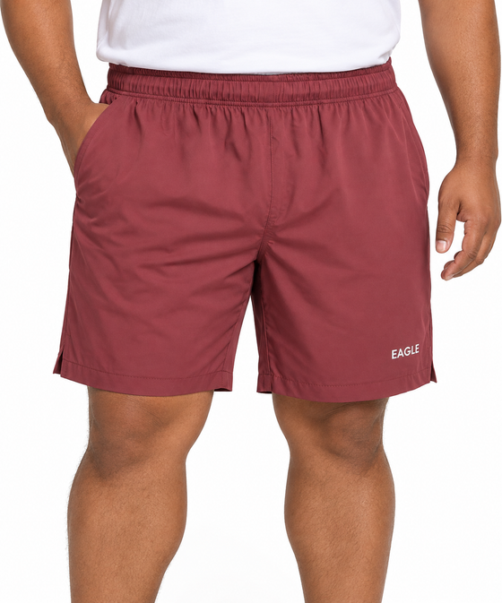 Mens Active Shorts in Oxblood